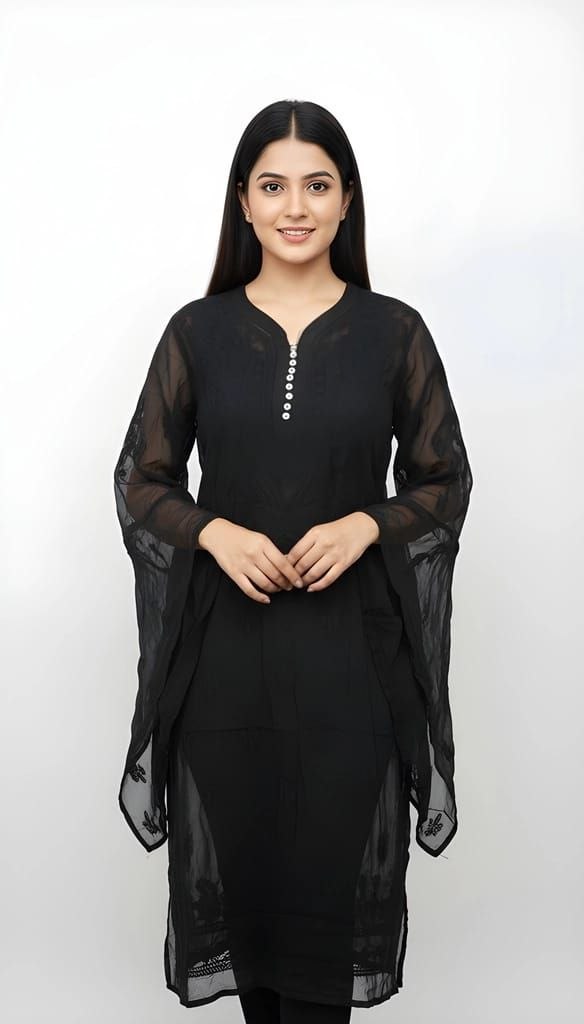 Black Kurti with Kaftan Sleeves