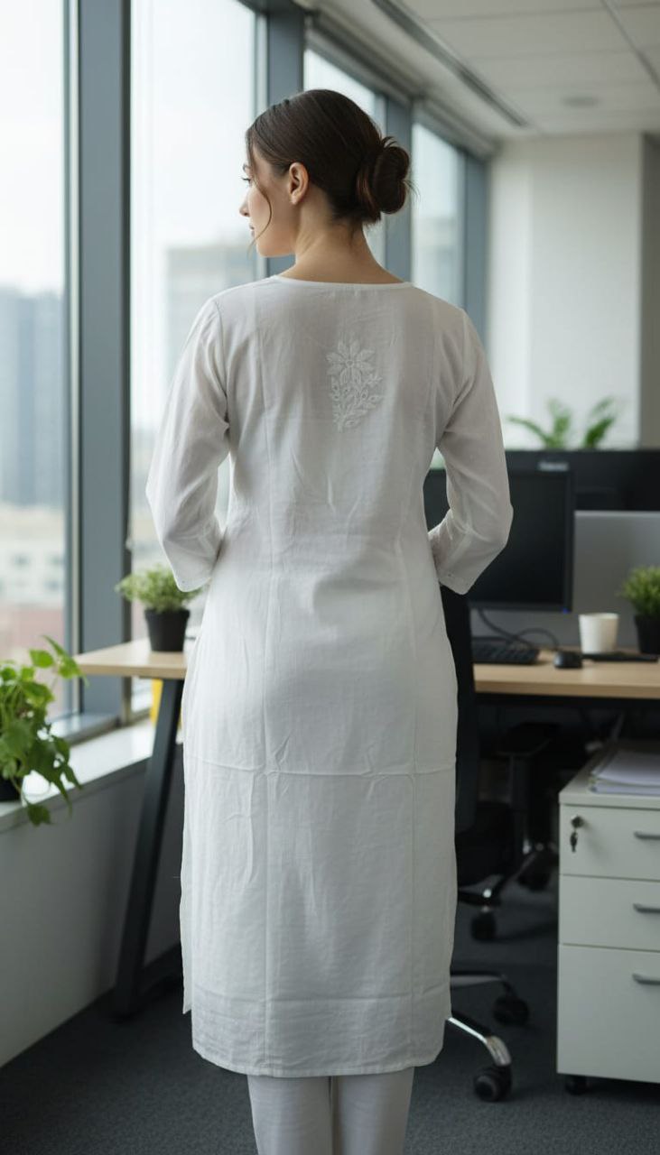 White Masleen Kurti