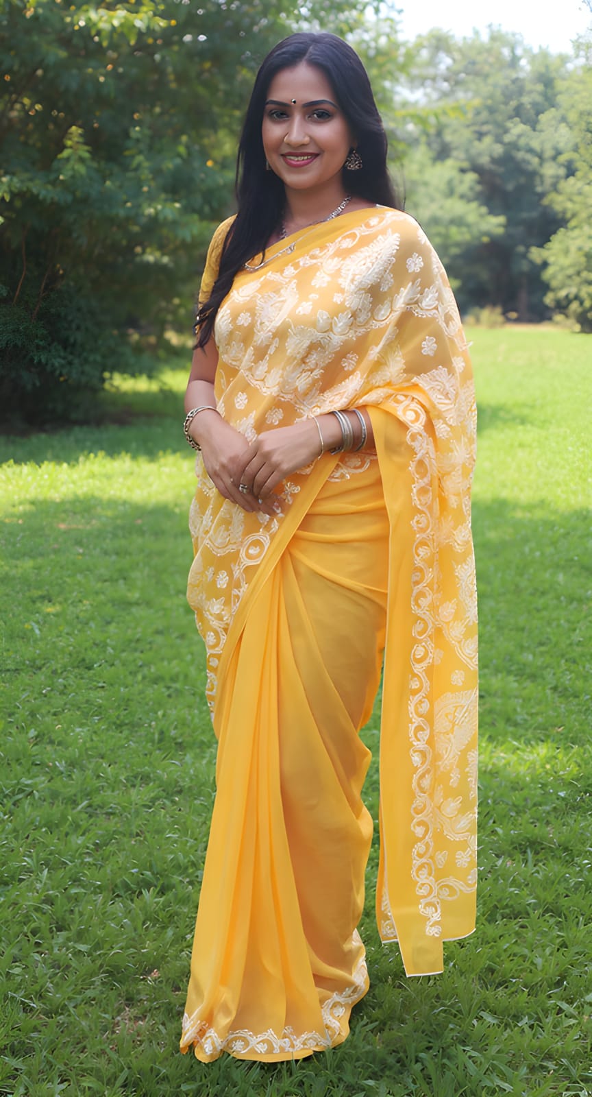 COTTON WHITE THREAD SAREE