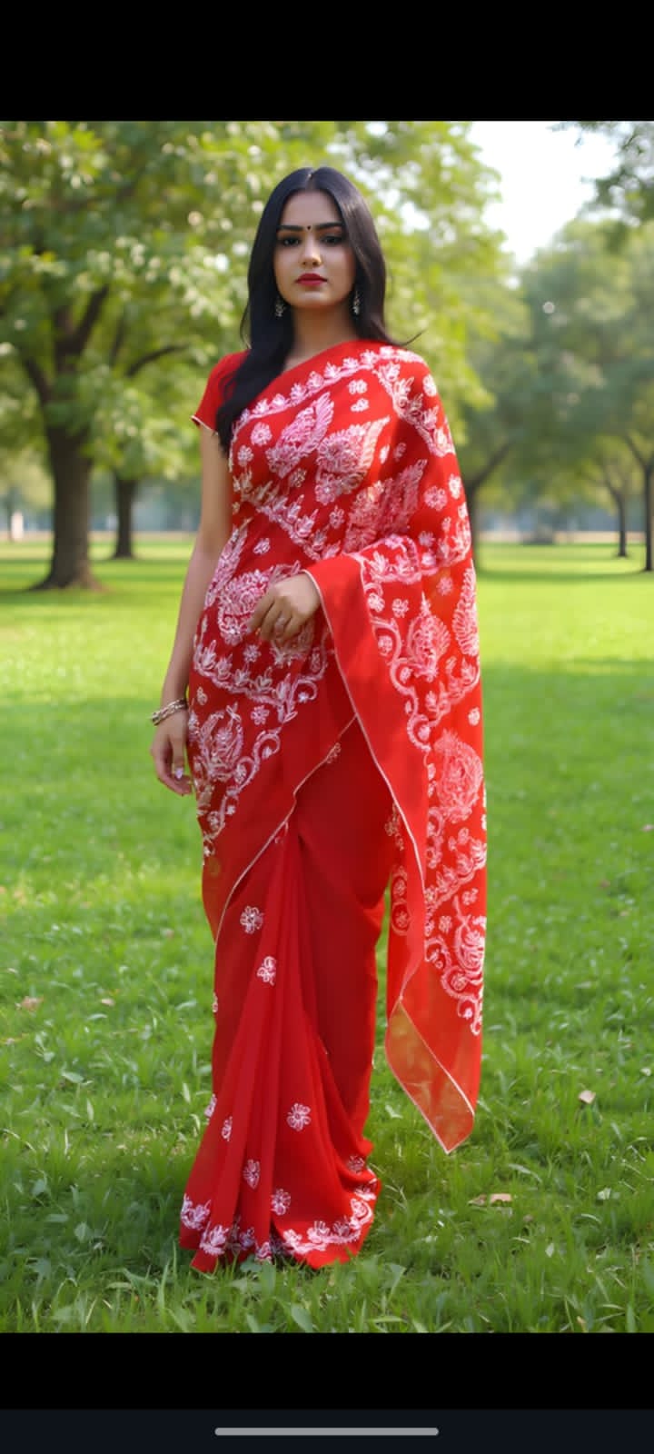 COTTON WHITE THREAD SAREE