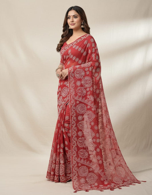 COTTON THREAD SAREE