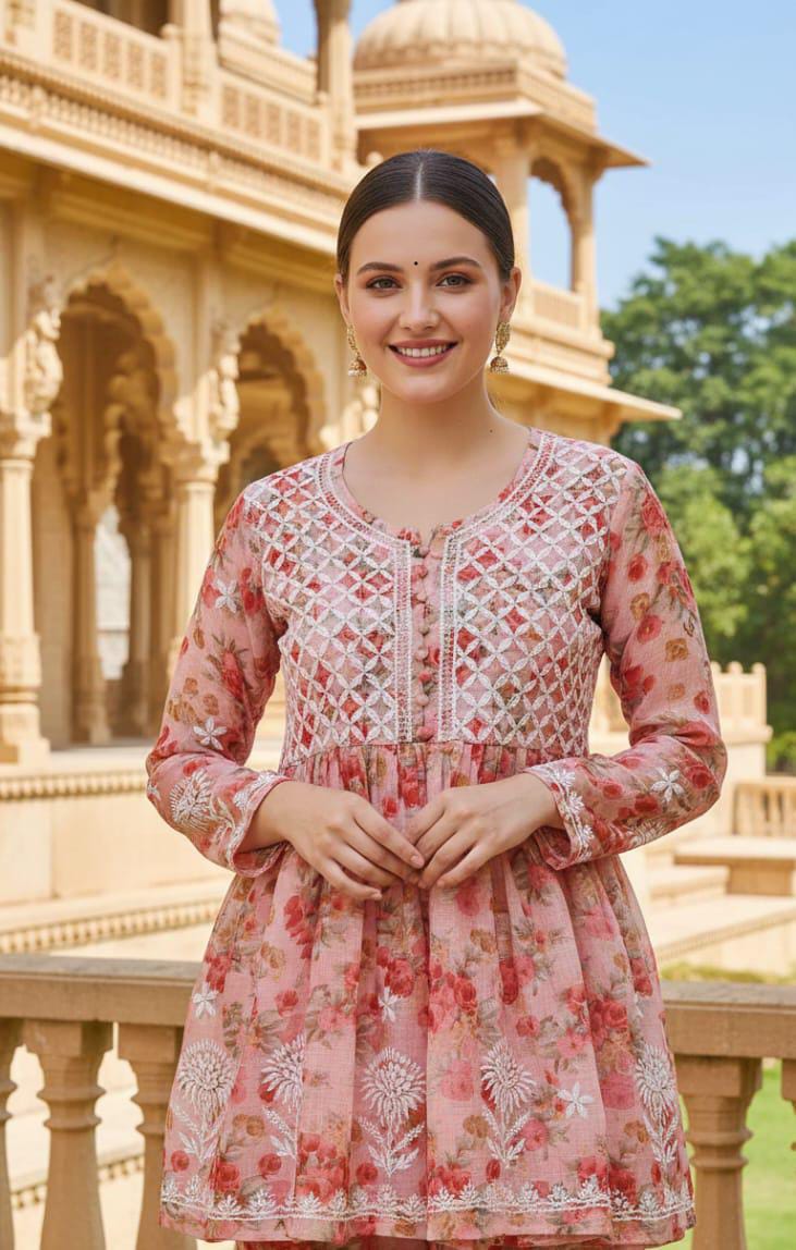 Floral Print Short Kurti